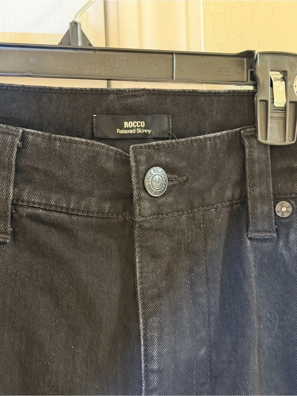 True Religion Men’s Rocco Relaxed Skinny Jeans in Black